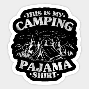 Funny Camper Hiking Outdoor Retro This Is My Camping Pajama Sticker